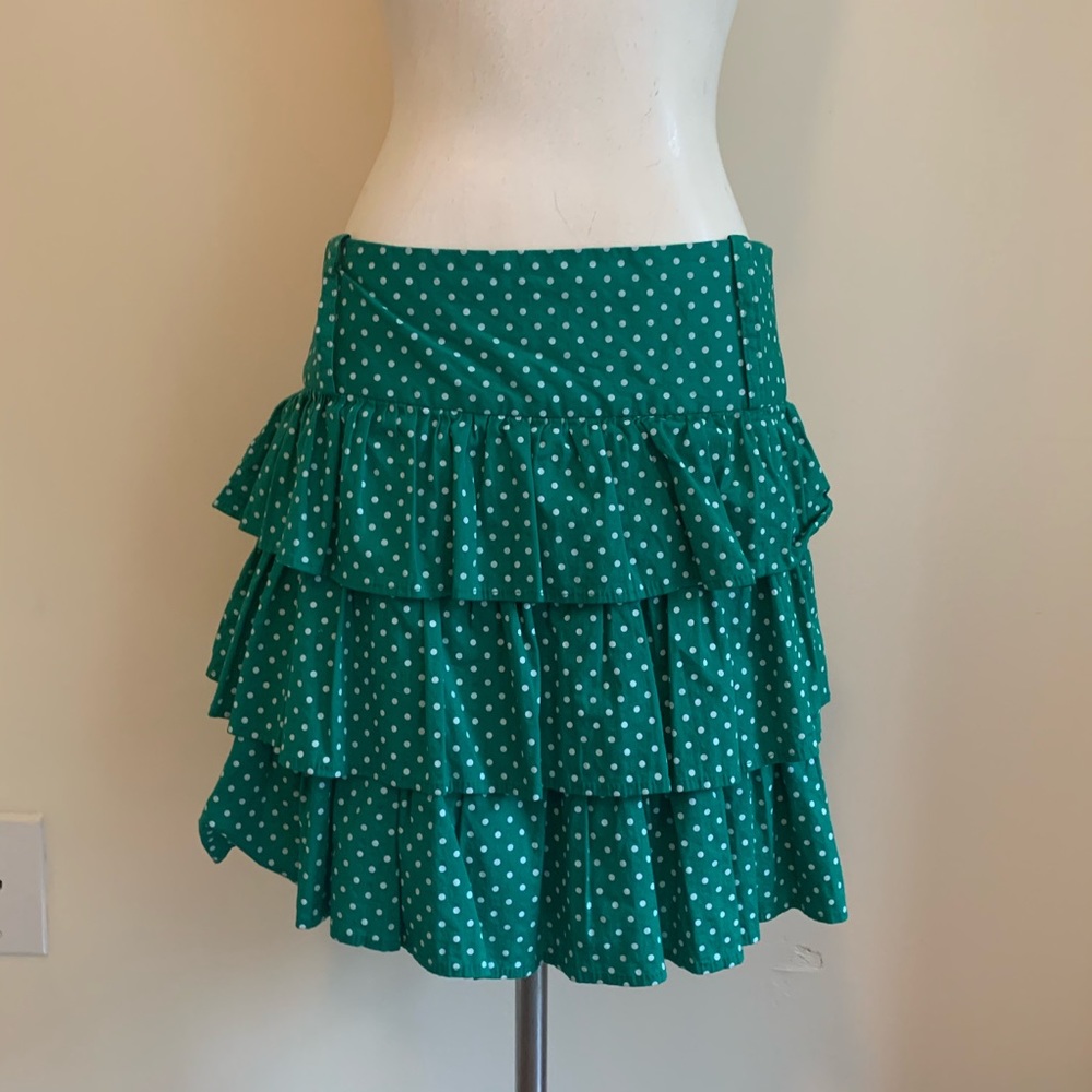 Green polka dot skirt